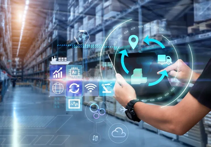 Business Logistics technology concept.