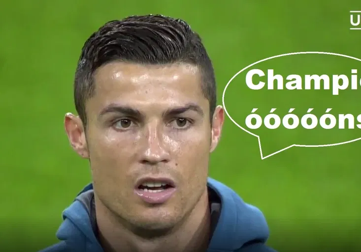 Ronaldo pobavil fanoušky! Ale když ji miluješ, není co řešit! Jak odzpíval hymnu Ligy mistrů?