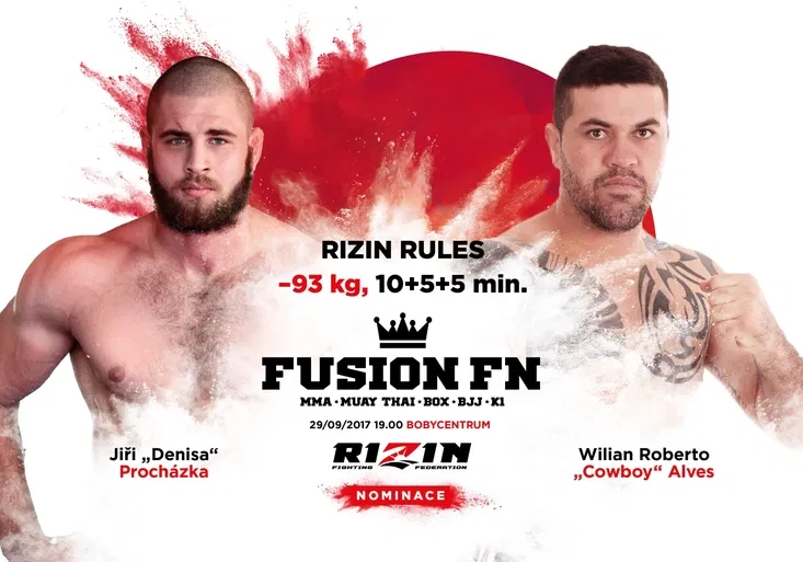 Jiří „Denisa“ Procházka na FUSION FIGHT NIGHT v Brně! Zničí „Cowboye“ z Brazílie? Přímý přenos vysílá O2 TV Sport
