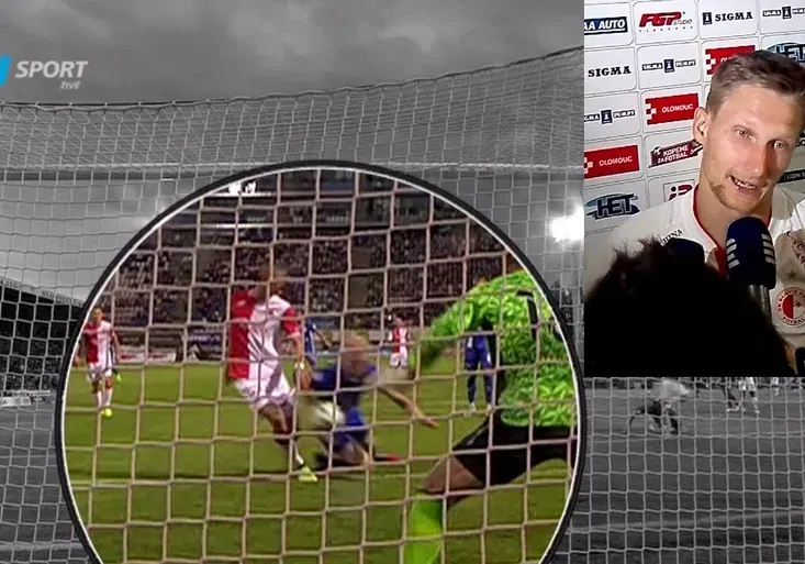 To si děláte p***l, ne? divil se Škoda gólu rukou. Jasno nemají ani experti, sudí to vůbec neřešil