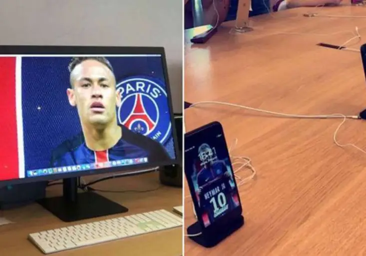 Královská provokace! Fanoušek PSG v Barceloně nastavil na všechny displeje Neymara!
