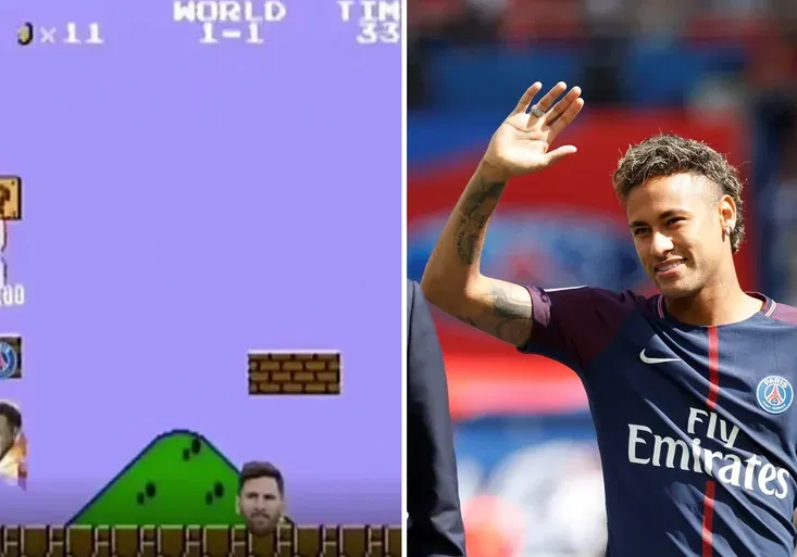 Brilantní parodie: Neymar jako SuperMario! Jak drtil bývalé spoluhráče včetně Messiho?
