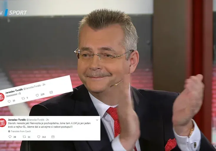 Slzy v očích! Jak se šéf Slavie Tvrdík rozvášnil po postupu na Twitteru?
