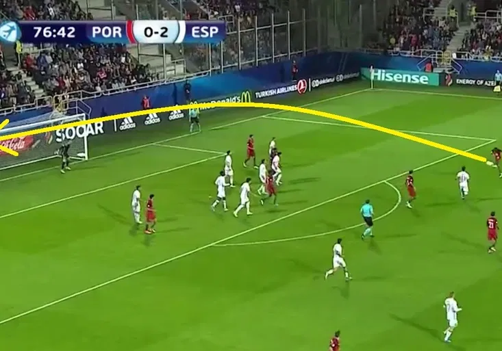 Luxusní volej Portugalce Brumy! Španělský brankář ještě teď nevěří, jaký dostal gól!