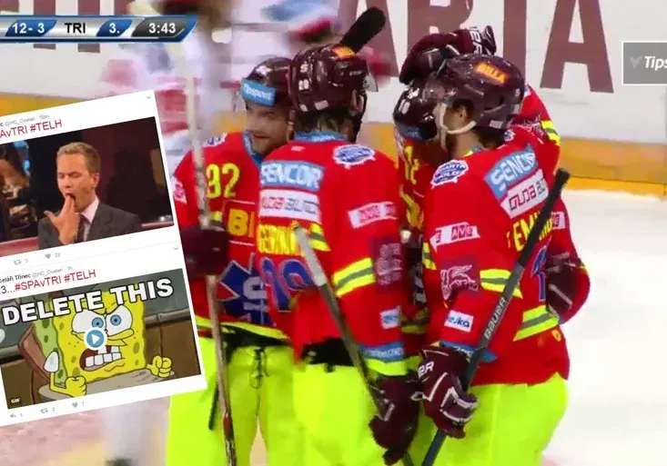 Hokejový meganářez! Třinec dostal od Sparty 12 gólů! Twitter Ocelářů rozjel černý humor!