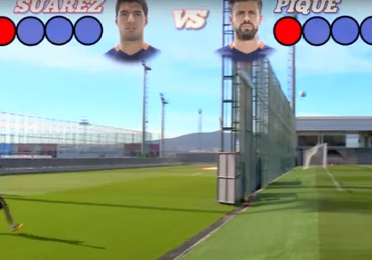 Jak si na tréninku hrají míčoví kouzelníci z Barcelony? Suárez se neskutečně trefil zpoza branky!
