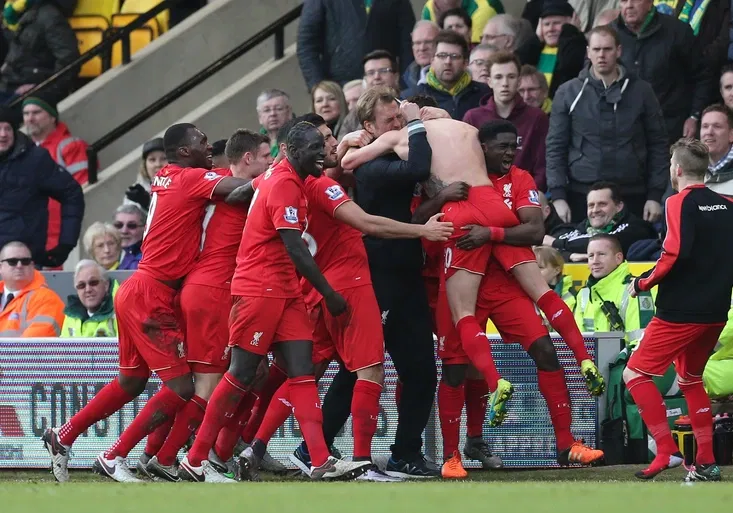 Reklama na fotbal. Liverpool vyhrál v Norwichi po infarktovém průběhu 5:4