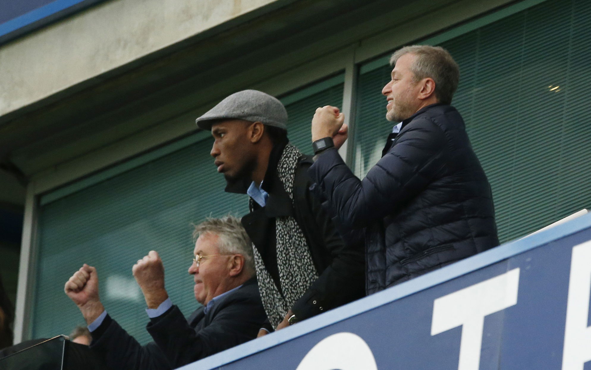 hiddink, drogba, abramovic