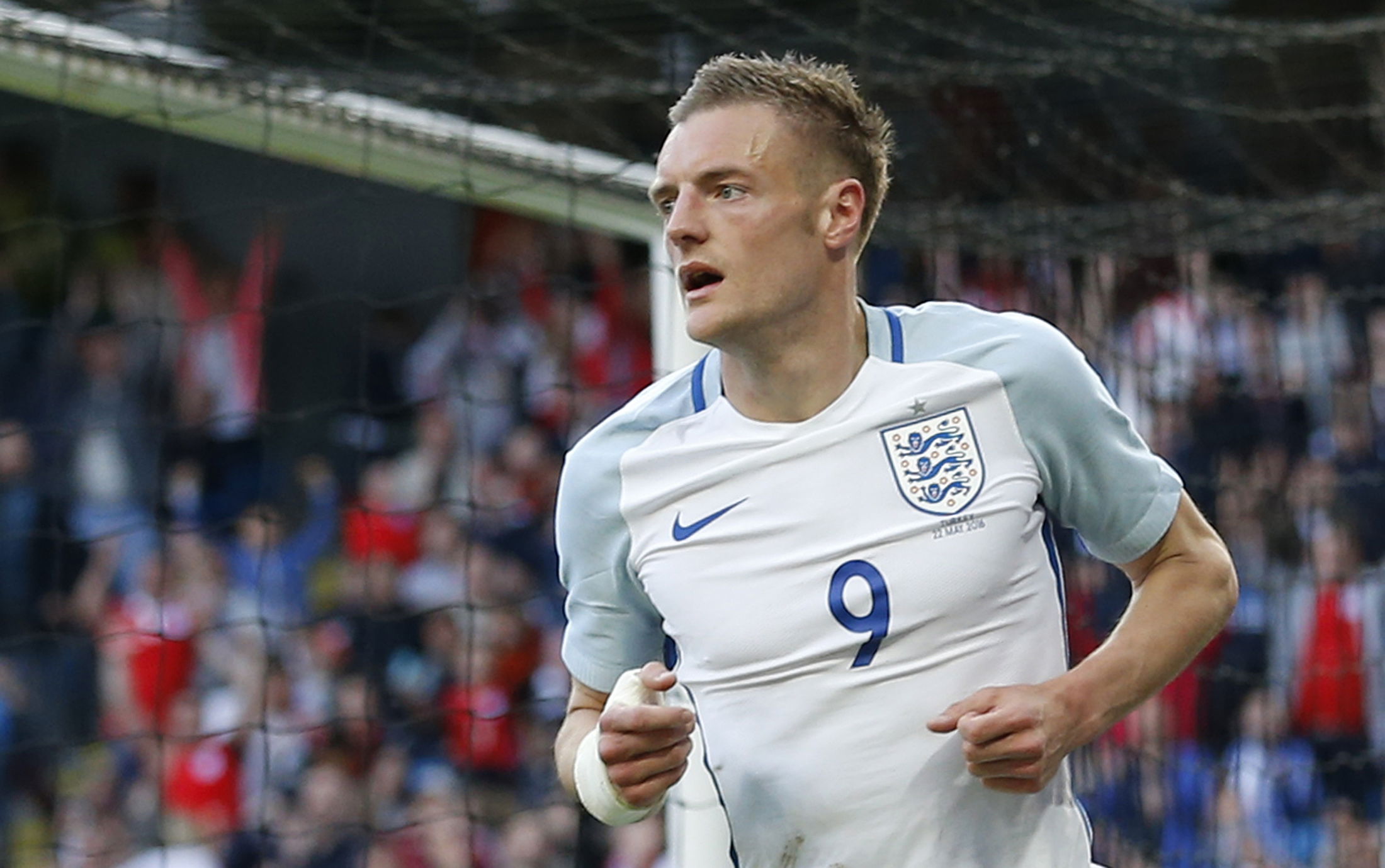 Britain Football Soccer - England v Turkey - International Friendly - Etihad Stadium, Manchester - 22/5/16 Jamie Vardy celebrates after scoring the second goal for England Action Images via Reuters / Carl Recine Livepic EDITORIAL USE ONLY.
